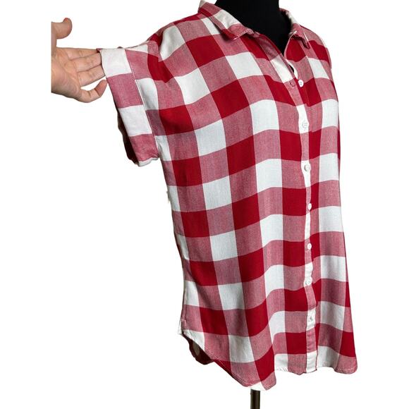 Alexander Jordan red plaid short sleeves button shirt size M - Picture 6 of 13